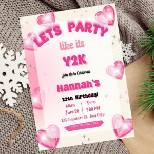 Editable Y2k Birthday Invitation Template