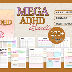 Adhd Planner Adult, Adhd Planner Printable, ADHD Productivity Planner, adhd digital download, adhd daily planner, adhd life planner PDF