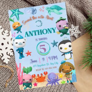 Editable underwater birthday invitation with ocean explorer theme for kids