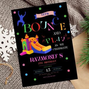 Editable trampoline birthday invite for energetic kids' celebrations