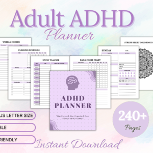 Adhd Planner Adult, Adhd Planner Printable, ADHD Productivity Planner, adhd digital download, adhd daily planner, adhd life planner PDF