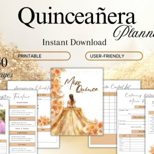 Quinceañera Planner Printable, Pink  Quince Planning Book, Quince Planning Checklist, Quinceañera Template Editable, Quinceañera To Do List