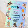 Editable dog-themed birthday invitation with playful puppy design