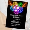 Printable all-star sports invite featuring glowing football, basketball, and more.