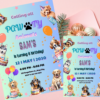 Digital “It’s a Paw-ty” invite for kids’ or pet birthday celebrations.