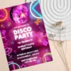 Customizable disco celebration invitation for all ages.