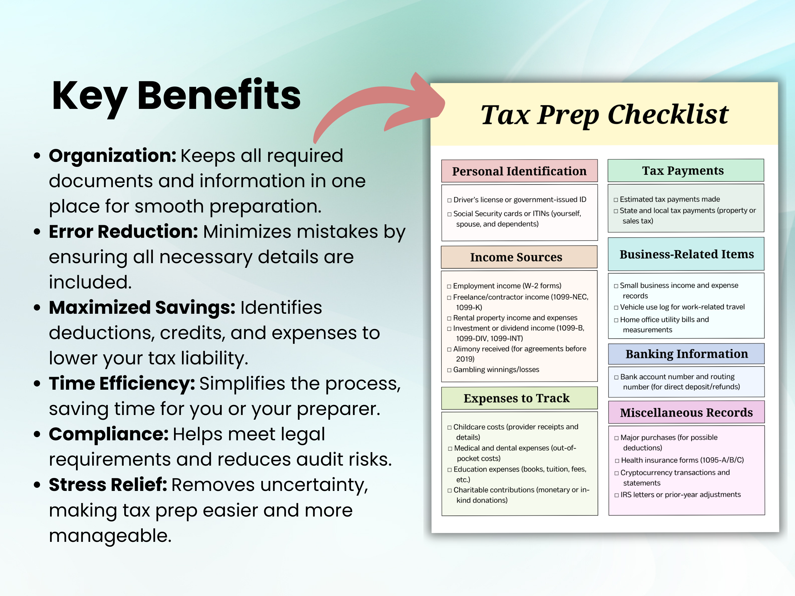 Tax Return Checklist,Tax Prep,Tax Deductions,Tax Prep Checklist,Tax Log,Tax Return Template,Tax Return,Tax Template,Tax List,Tax Return - Image 4