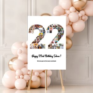 Gender-neutral photo milestone sign for 22nd birthday celebration.
