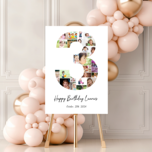 Printable milestone birthday sign for a 3-year-old featuring colorful, gender-neutral design