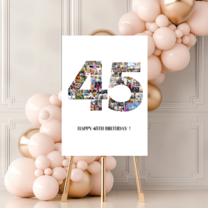 Digital birthday collage board for forty-fifth celebration event