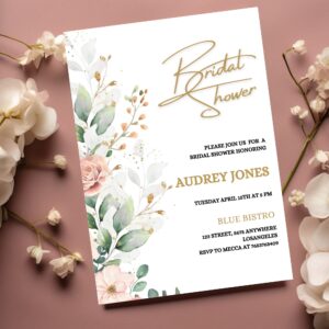 Eucalyptus Bridal Shower Invitation – Editable Greenery Template for Boho or Botanical Wedding Showers