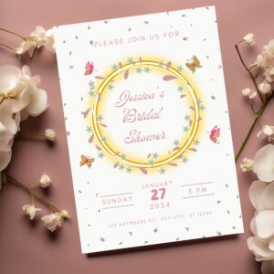 Lifetime of Butterflies Bridal Shower Invite Editable Wildflower Butterfly Template Printable Garden Party Invites Floral Party Invitation