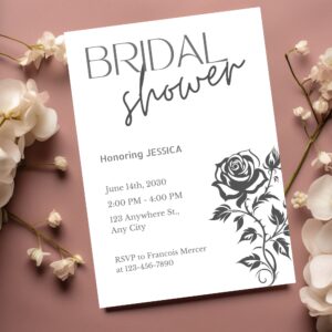 Minimalist Bridal Shower Invitation, Printable Bridal Invitation Template, Simple Elegant Bridal Shower Invite, Instant Download