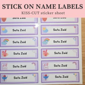 Kids Stick On Name Labels, School Name Tags, Waterproof Labels, Kids Name Stickers , waterproof, tear resistant customised