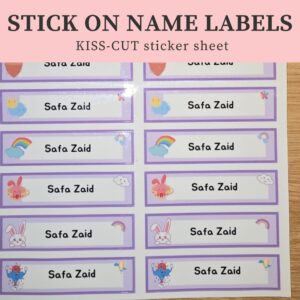 Kids Stick On Name Labels, School Name Tags,  Waterproof Labels, Kids Name Stickers , waterproof, tear resistant customised