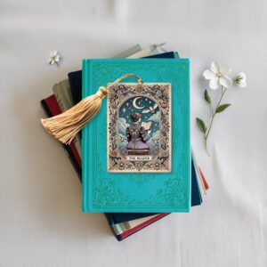 The Reader Bookmark – Vintage Gothic Celestial Aesthetic, Victorian Fantasy Art, Dark Academia Bookish Gift