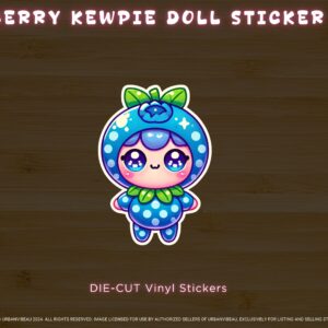 Cute Blueberry Kewpie Doll Sticker – Kawaii Fruit Baby Vinyl Sticker