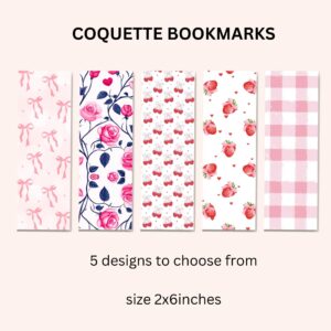 Coquette Bow Bookmark Set or Single, Pink Bookmarks, Girly Aesthetic Gifts for Book Lovers, Soft Girl Vibes, Bookish Charm Cute Bookmark