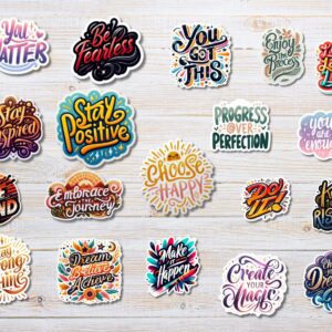 Motivational Stickers, Positive Affirmation Sticker Pack, Inspirational Waterproof Stickers for Laptop, Journal, Planner, Vinyl Sticker