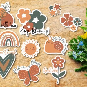 Boho Nature-Inspired Die-Cut Sticker Pack, motivational sticker. 10 Vinyl stickers, waterproof and tear resistant
