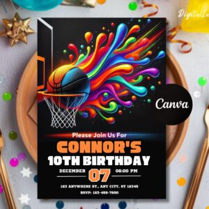 Soccer Birthday Invitation, Soccer Invitation, 5x7 Editable Canva Template, Editable Printable Digital Invitation