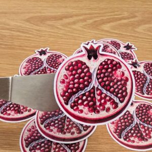 Pomegranate Vinyl Sticker – Vinyl & Laminated, Waterproof Fruit Sticker