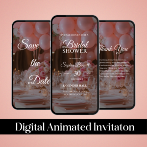 Floral Bridal Shower Animated Invitation - Digital Video Invite - Editable Bachelorette Party Canva Template - Instant Download (Copy)