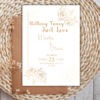 Minimalist courthouse wedding invitation template with the phrase “Nothing Fancy Just Love” in elegant script, editable via Canva with text customization on