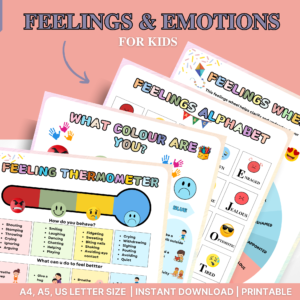 Feelings Emotions Coping Skills Chart - Calming Corner Prints