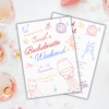 "Colorful Bachelorette Weekend Itinerary Template"