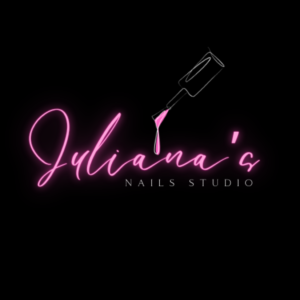 Custom editable Y2K nail logo template in pink chrome, perfect for nail techs and beauty salons.