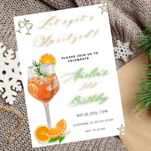 Editable citrus-themed birthday invitation with watercolor oranges.