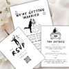 “Modern black and white minimalist wedding invitation bundle”
