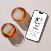 “Minimalist digital save the date template on phone screen”