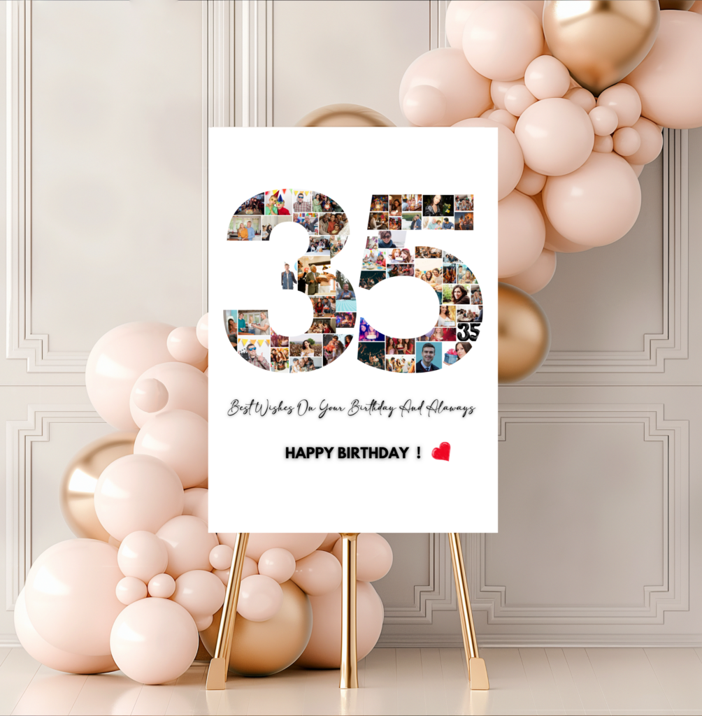 35th Birthday Photo Collage Template Creative Perch
