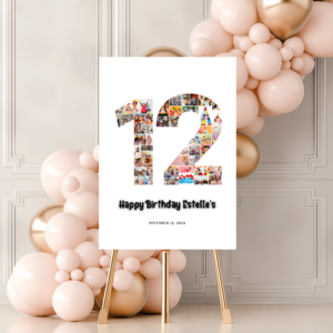 Gender-neutral welcome sign for 12-year-old birthday celebration