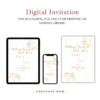 Minimalist courthouse wedding invitation template with the phrase “Nothing Fancy Just Love” in elegant script, editable via Canva with text customization on