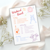 "Funky Scribble Bachelorette Itinerary Printable"