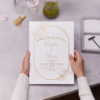 Minimalist courthouse wedding invitation with the phrase “Nothing Fancy Just Love” in elegant script – Canva editable template for micro weddings.