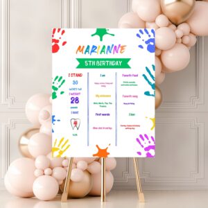 Colorful printable milestone board for a child’s celebration.