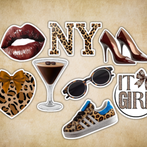 The It Girl Sticker Pack – Trendy Leopard Print Die Cut Vinyl Stickers