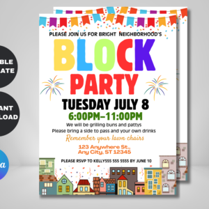 “Printable backyard BBQ invitation card for neighborhood cookouts”