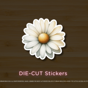 White Daisy Flower Vinyl Stickers – Cute Aesthetic Floral Decals