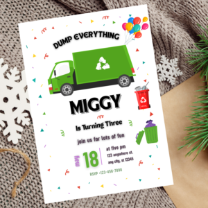 Instant download dump truck party template for children's celebration