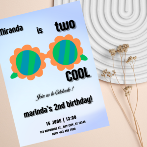 Retro girly summer birthday pool party invitation