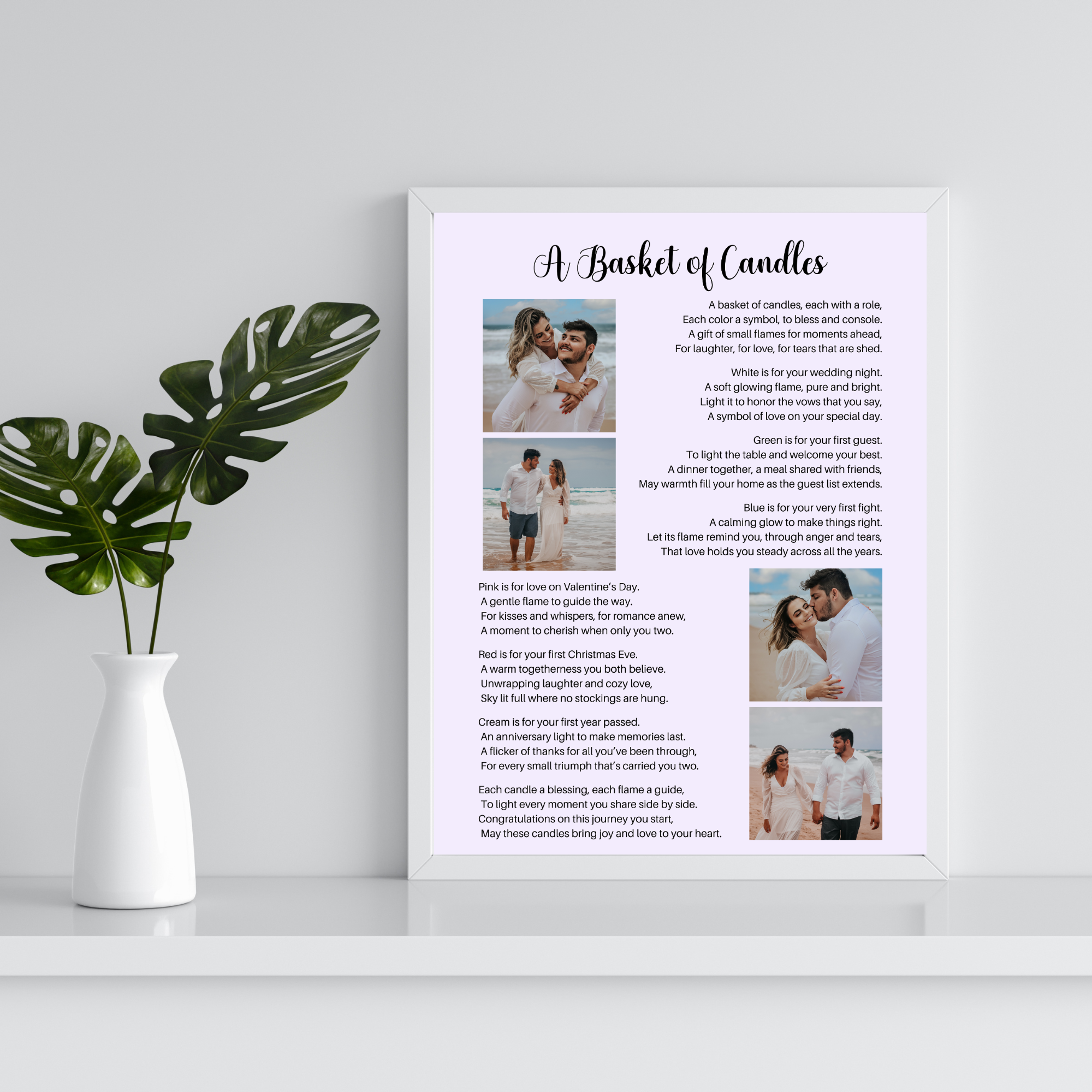 A Basket of Candles Poem – Wedding, Shower, Anniversary Gift Printable - Image 2