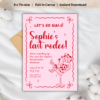Editable pink cowgirl bachelorette itinerary and invite template