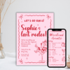 Editable pink cowgirl bachelorette itinerary and invite template