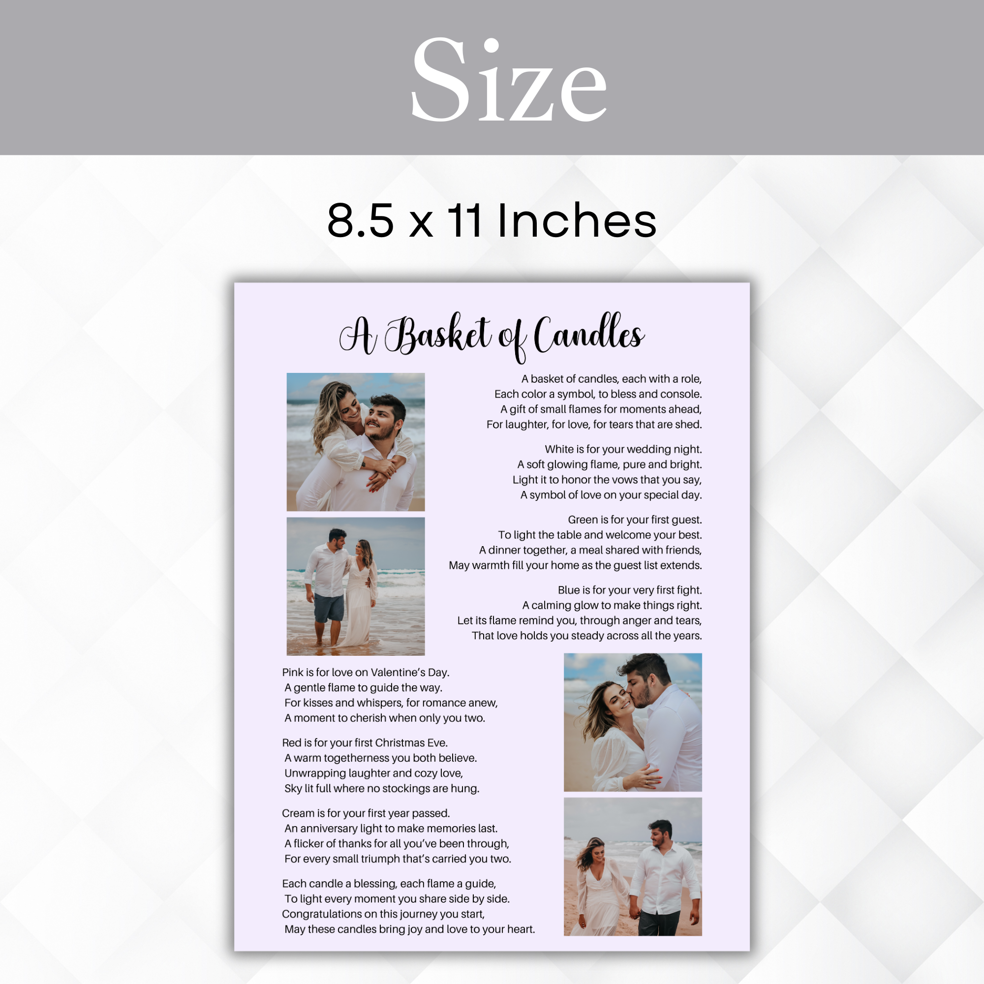 A Basket of Candles Poem – Wedding, Shower, Anniversary Gift Printable - Image 3