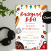 Editable backyard BBQ party invitation Canva template